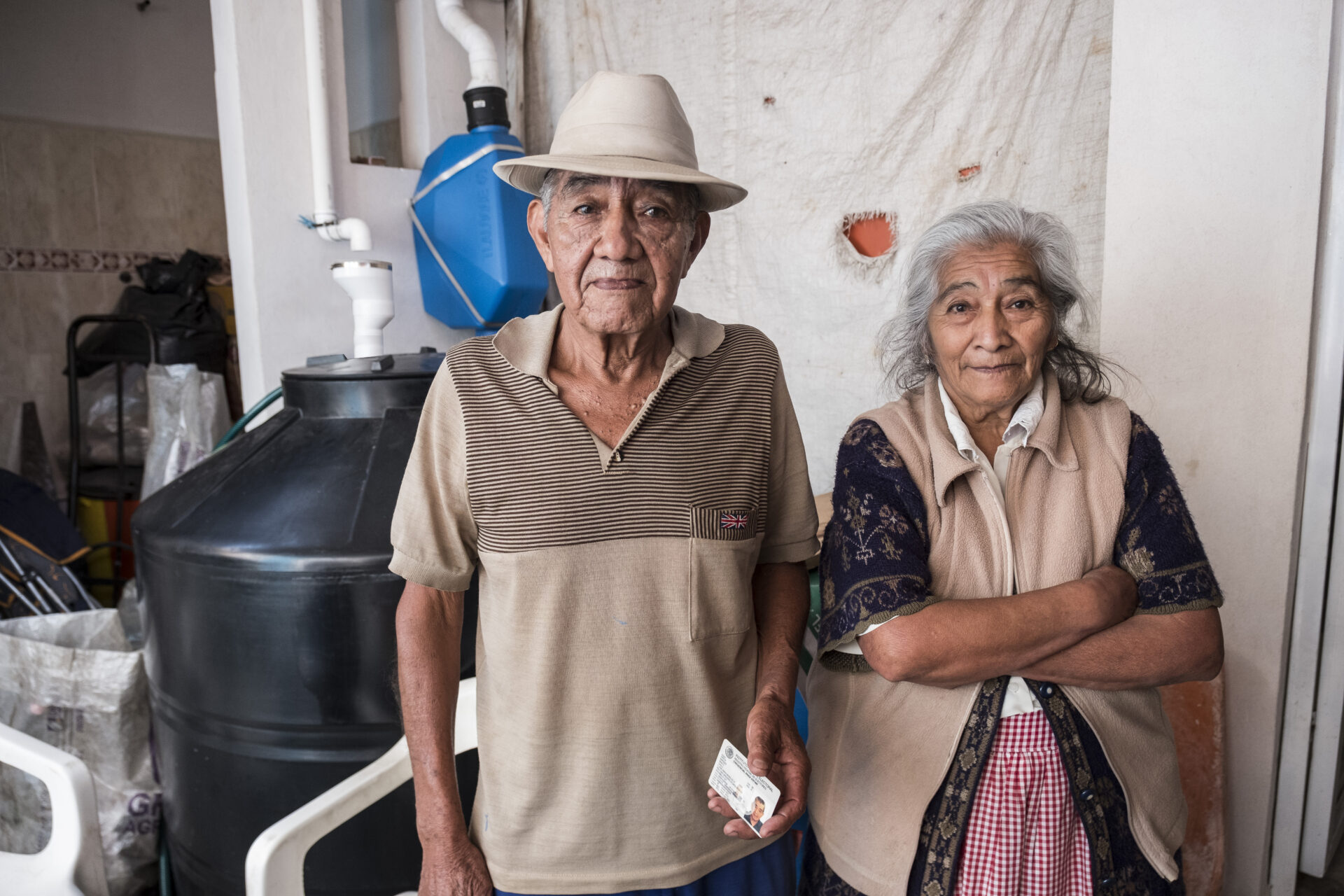 Elderly Couple_Emergency systems installed in Mexico City after earthquake_San Gragorio Xochimilco_Mexico City_Credit Cate Cameron